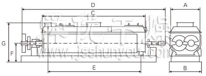 空心槳葉干燥機(jī)結(jié)構(gòu)示意圖